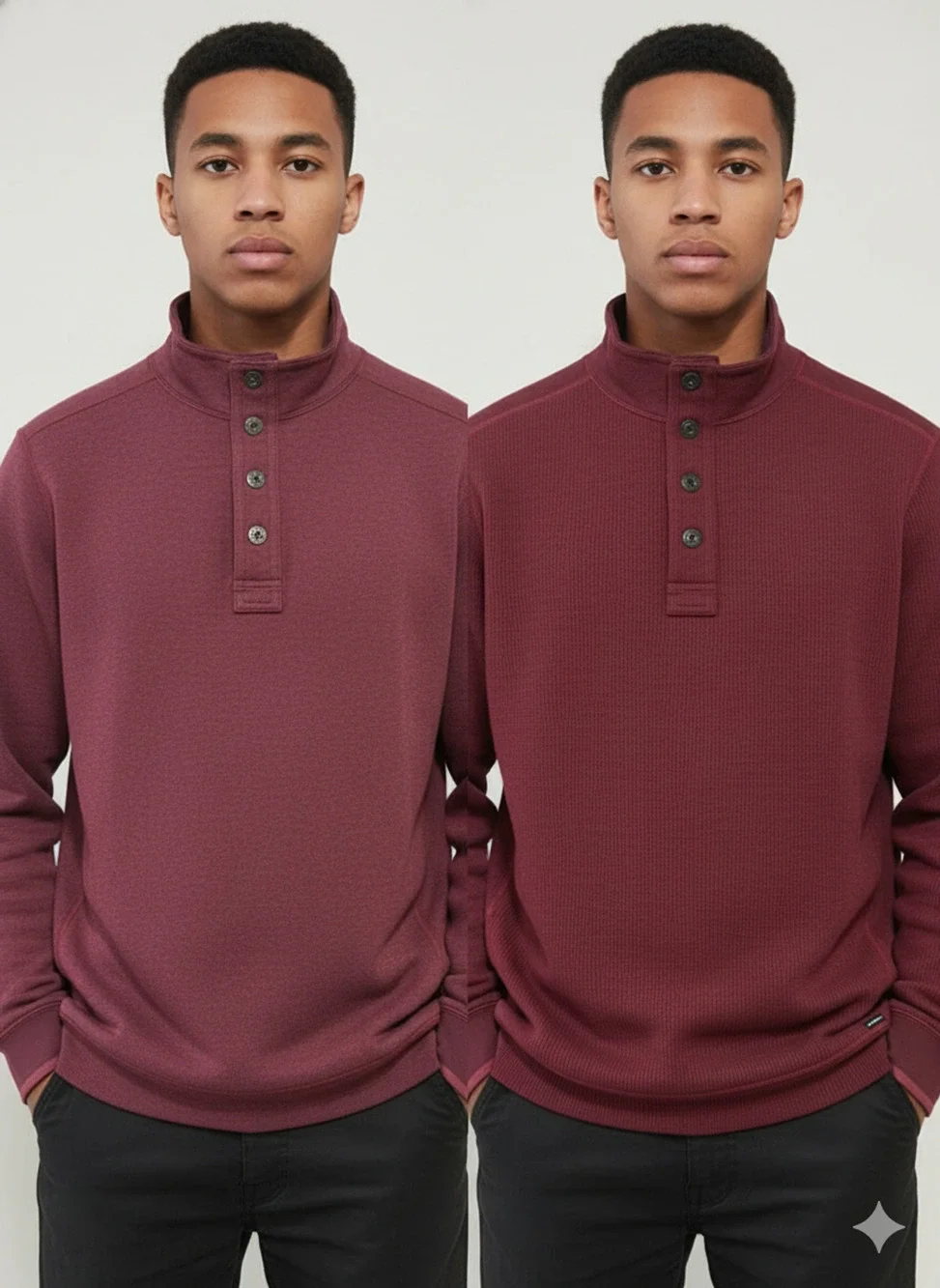 Tommy Bahama Flip Coast Snap Mock neck Reversible burgundy Sweatshirt relaxed -S